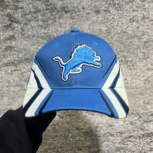 Vintage Detroit Lions Hat Reebok NFL Blue White Embroidered Logo Adjustable Cap